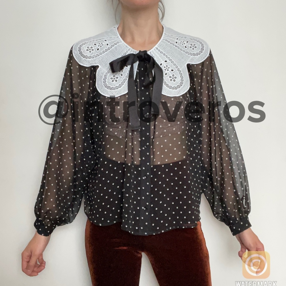 ZARA Polka Dot Blouse - Picture 6 of 16
